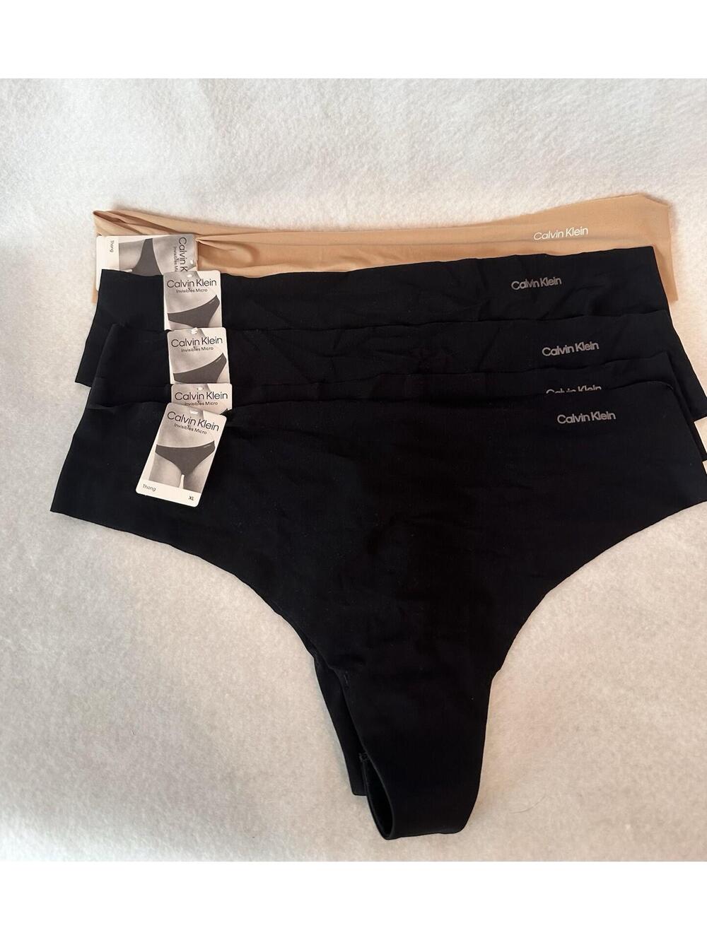 NWT - Calvin Klein Thongs Women No Show Underwear - Size XL 5 Pair
